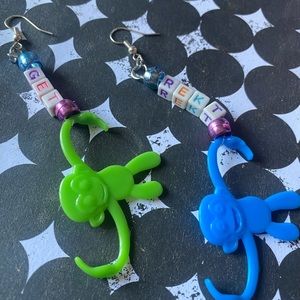 Barrel of Monkeys Dangling Earrings